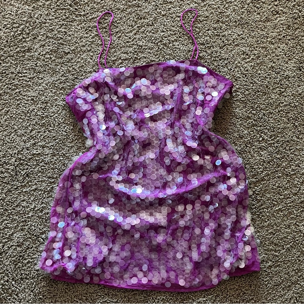 Nasty Gal Sequin Purple Mini Dress